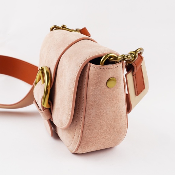 New J.CREW Crossbody Buckle Bag in Italian Suede in Blush Pink - Picture 5 of 9